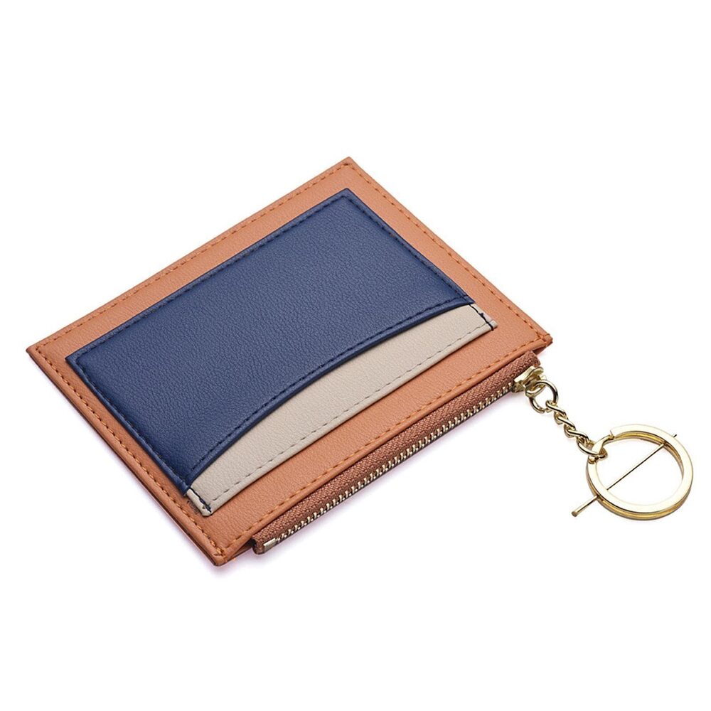 6753 Credit Card Holder , Slim Thin Wallet with Keychain, Minimalist Small